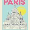 Affiche pop blue de Paris, Montmartre