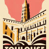 Affiche de Toulouse, la basilique St Sernin