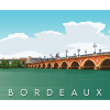 Affiche de Bordeaux, panorama du Pont de Pierre