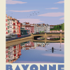 Affiche de Bayonne, les bords de Nive
