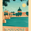 Affiche Vintage de Toulouse, Le Quartier de la Daurade