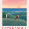 Affiche du Pays Basque, les pottoks