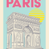 Affiche pop blue de Paris, l'Arc de Triomphe