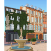 Affiche de Toulouse, La Place Saintes Scarbes ciel bleu
