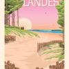 Affiche des Landes, sous le coucher de soleil