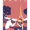 Affiche de couple sous le sunset à Paris