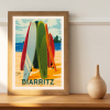 Affiche Vintage Surf à Biarritz
