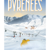 Affiche des Pyrénées, virage en ski