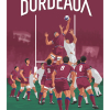 Affiche de rugby, la touche bordeaux