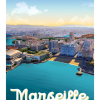 Affiche de Marseille, la plage des Catalans 2