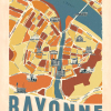 Affiche de Bayonne, la carte