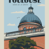 Affiche Vintage de Toulouse, Le Dôme de la Grave