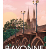 Affiche de Bayonne, sunset sur le pont Saint-Esprit