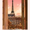 Affiche de la Tour Eiffel depuis le balcon