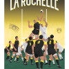 Affiche de rugby, La Rochelle, la touche