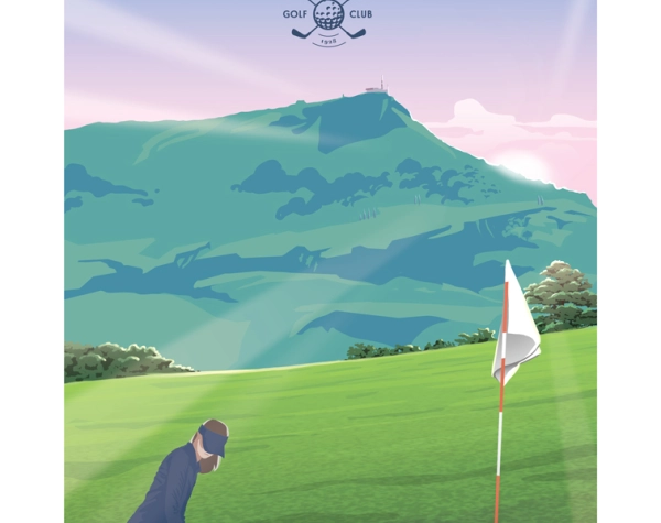 Affiche illustration Golf Chantaco
