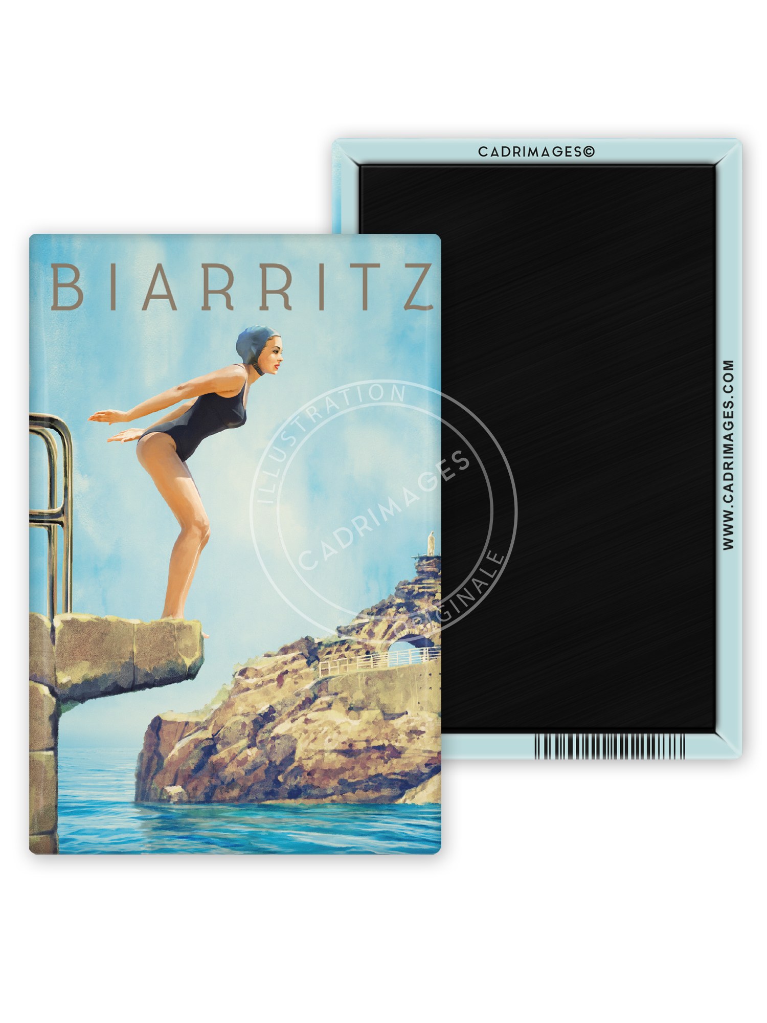 Magnet de Biarritz, baigneuse du port vieux