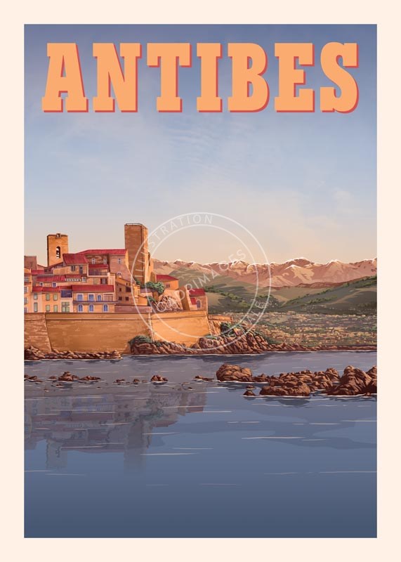 Affiche vue sur Antibes Est