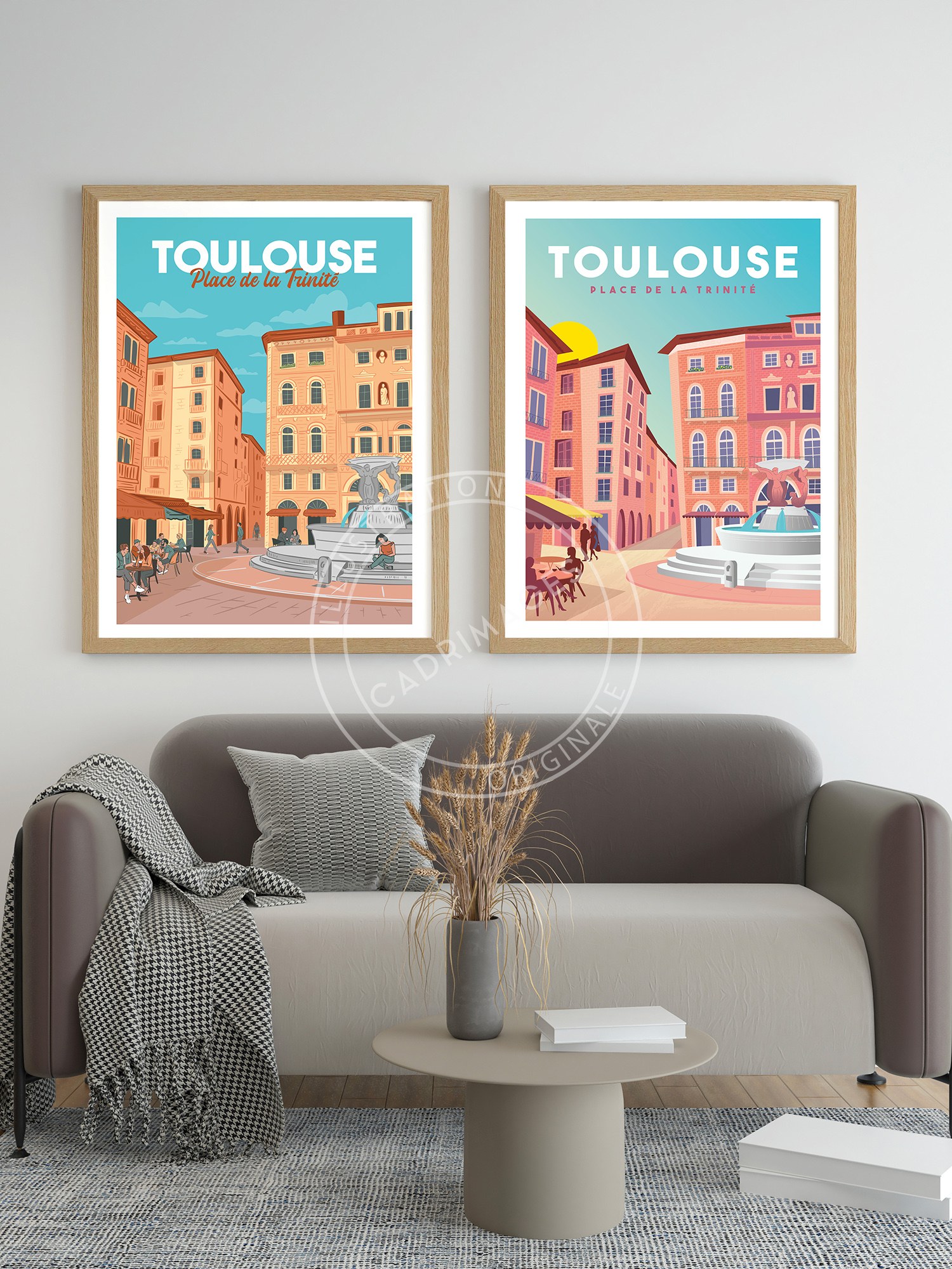 Affiche Rétro de Toulouse, La Place de La Trinité