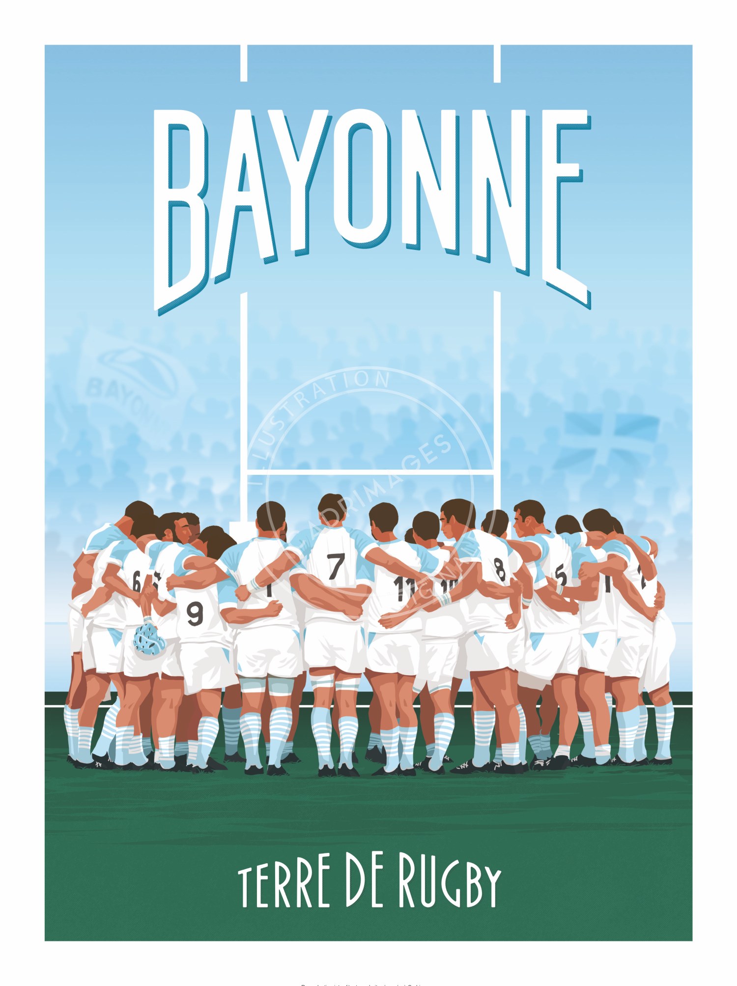 Affiche de rugby, Bayonne, La victoire