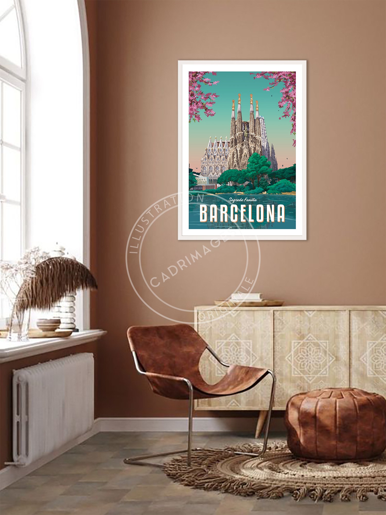 Affiche de Barcelone, la Sagrada Familia