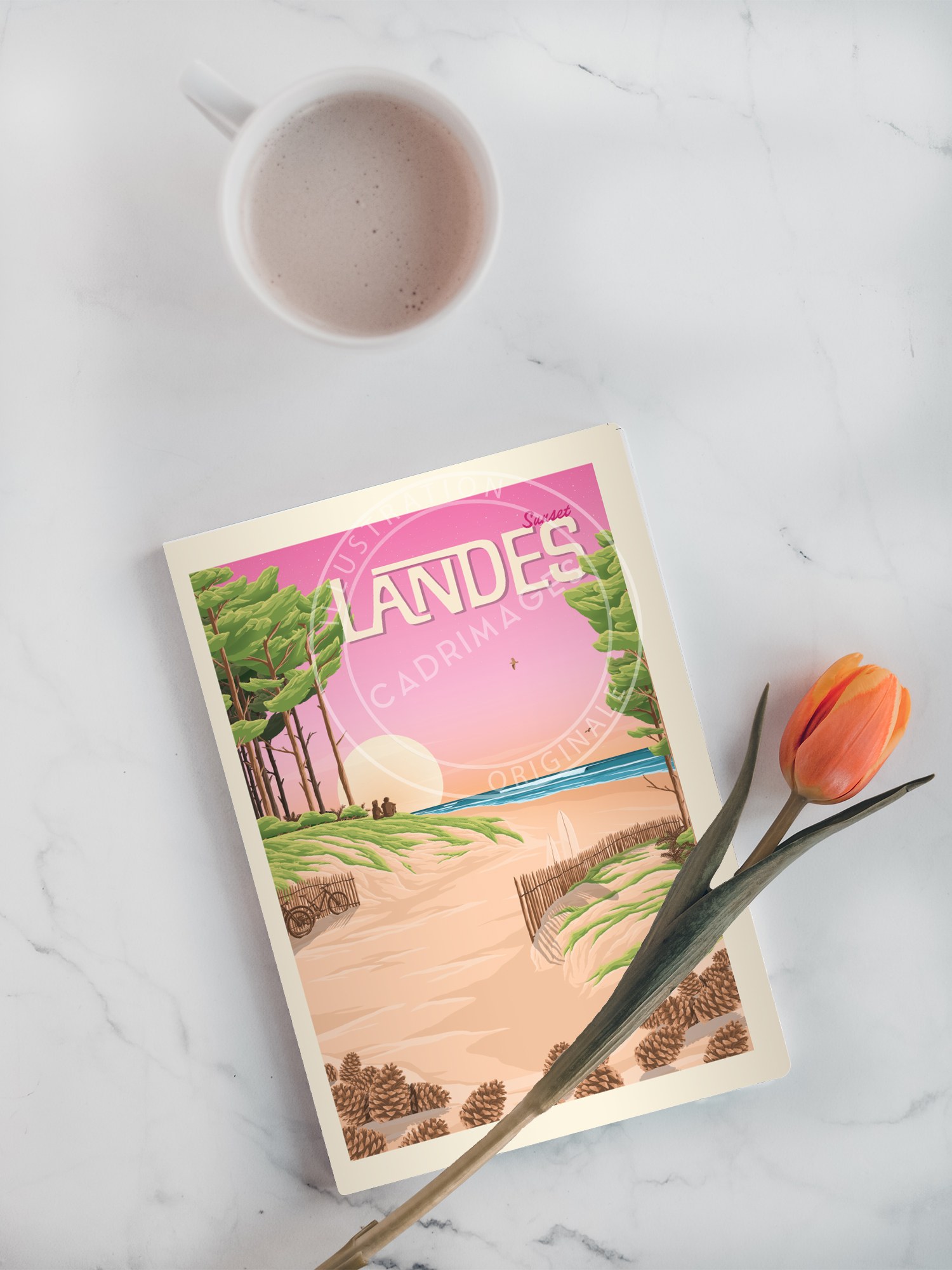 Notebook Landes sunset pink