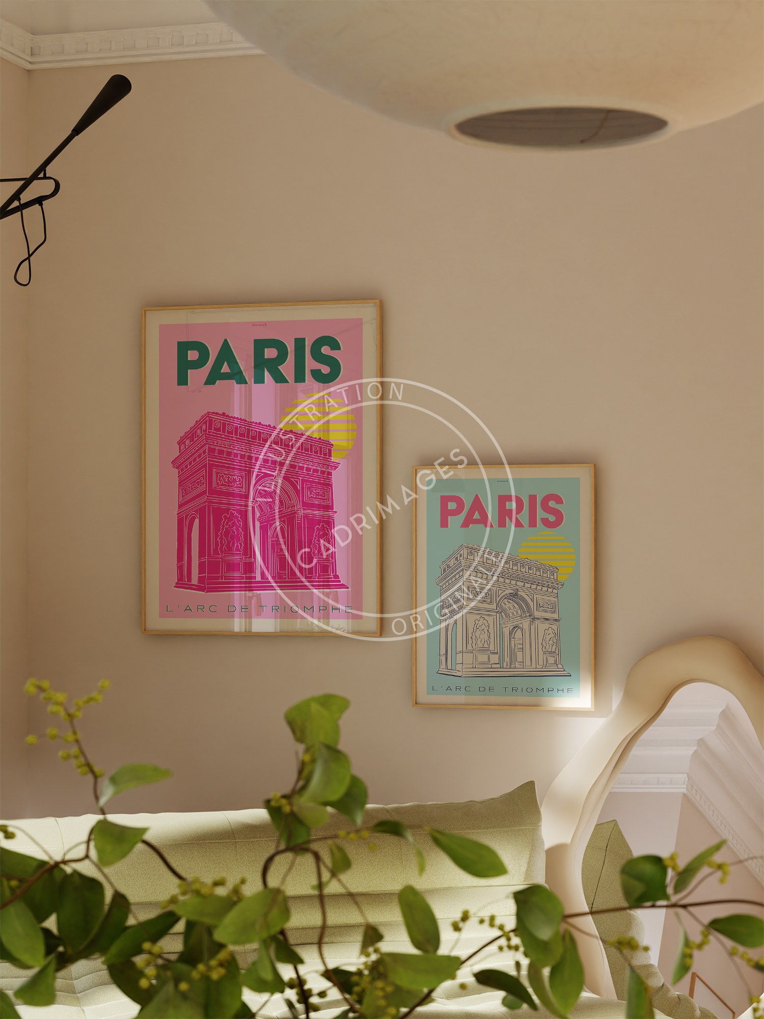 Affiche pop blue de Paris, l'Arc de Triomphe