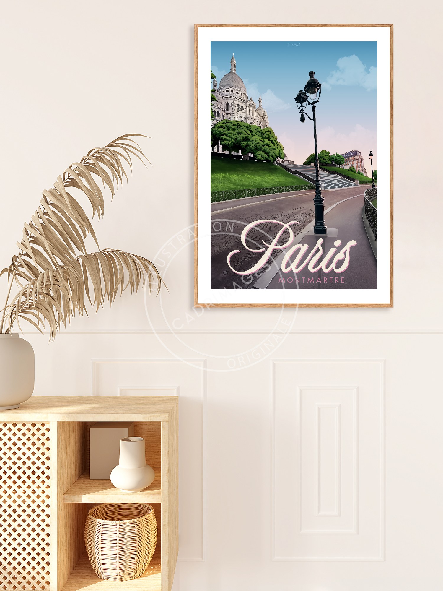 Affiche de Paris,  les Lampadaires du Sacré Coeur