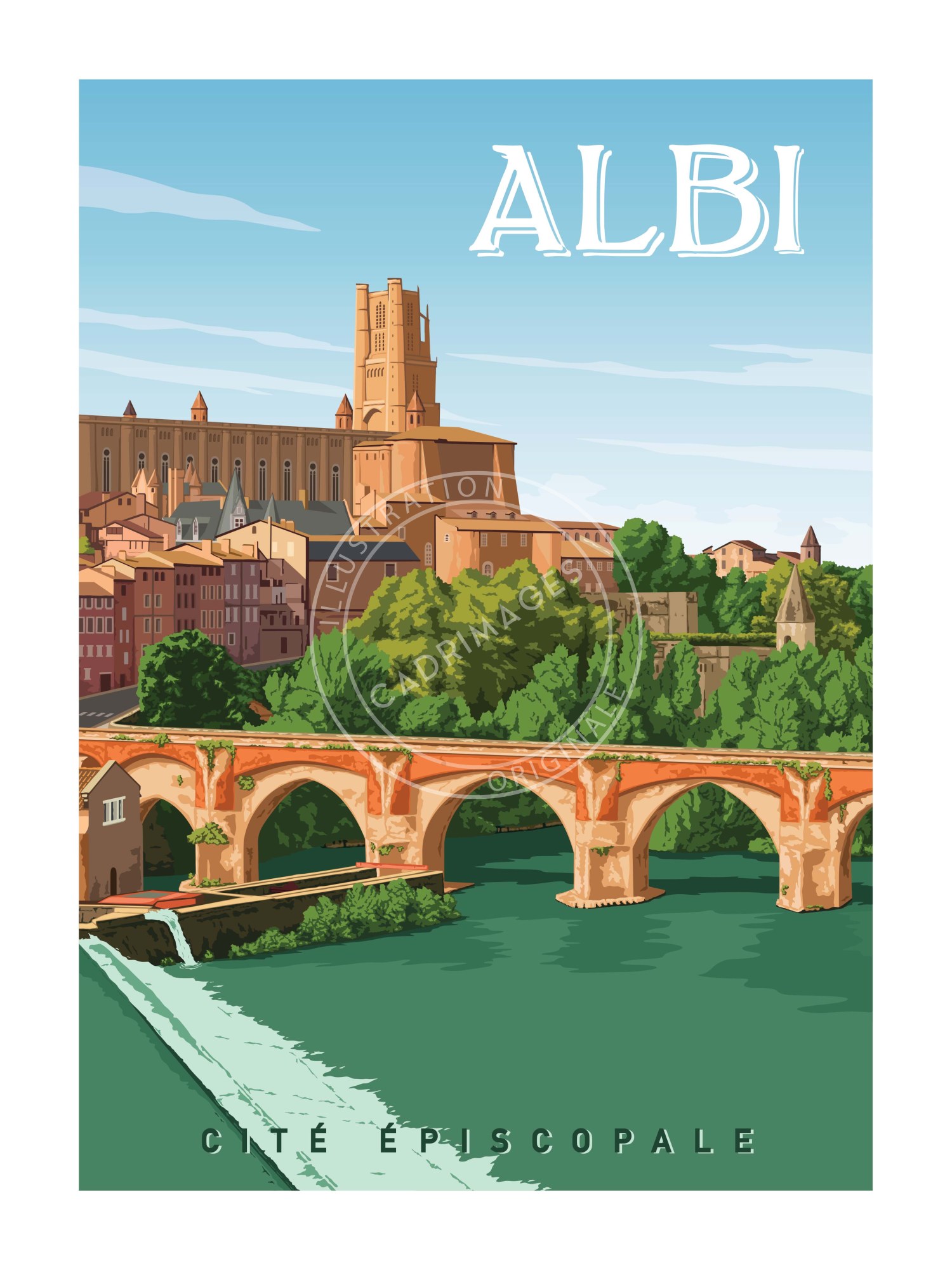 Affiche d'Albi, La Cité Episcopale