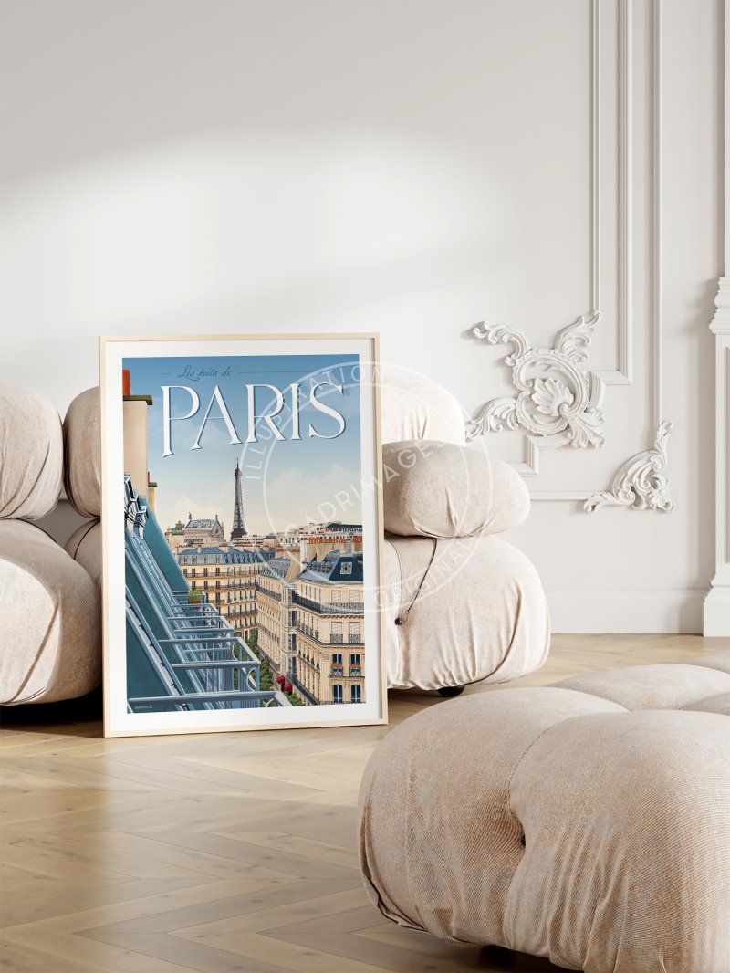 Affiche de Paris, les toits