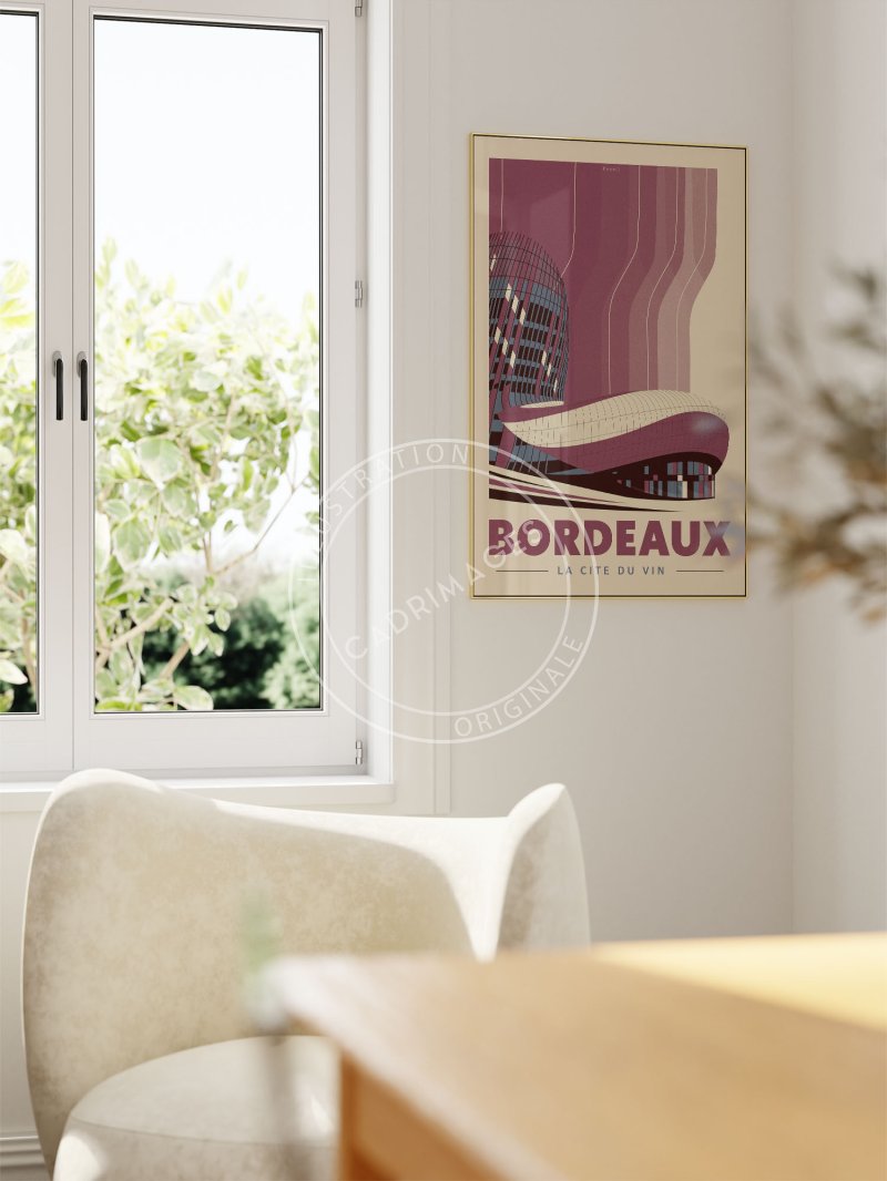 Affiche de Bordeaux, la cité du vin by emu