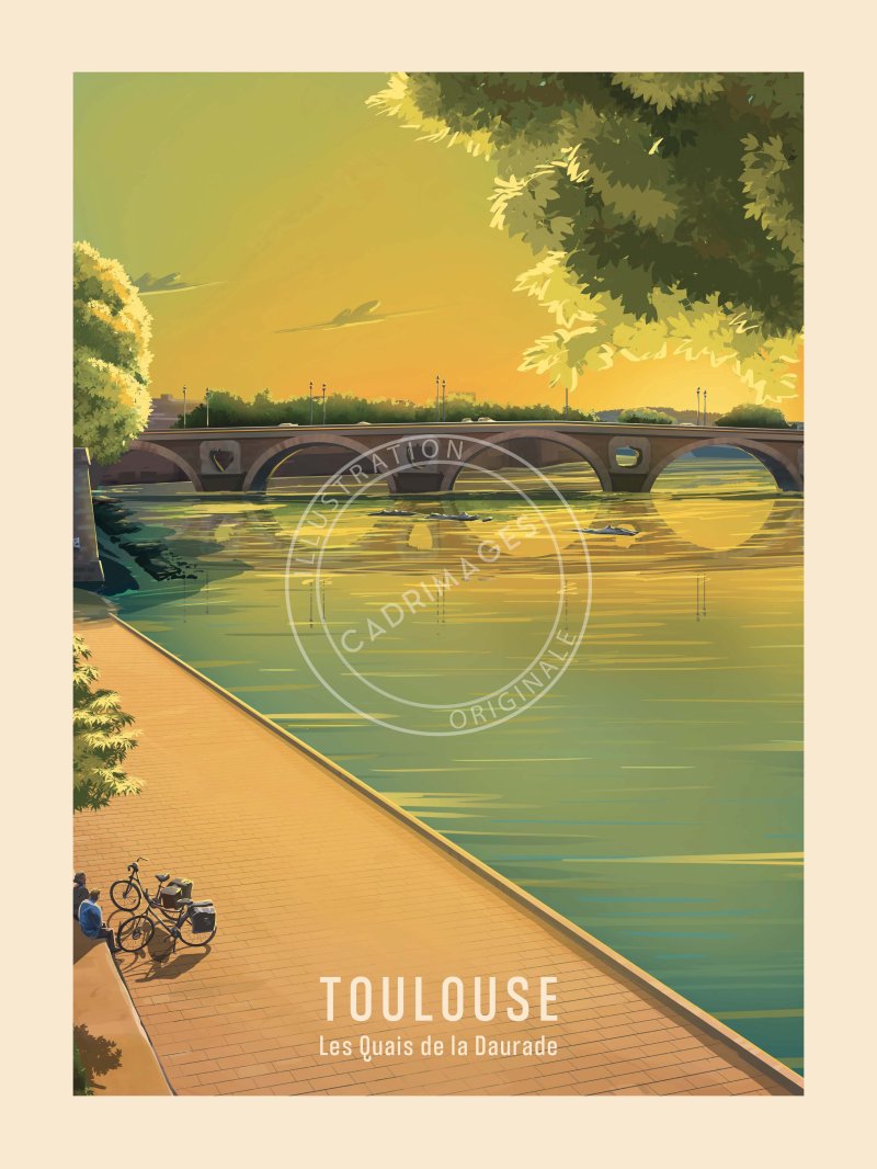 Affiche de Toulouse, Soleil sur les Quais