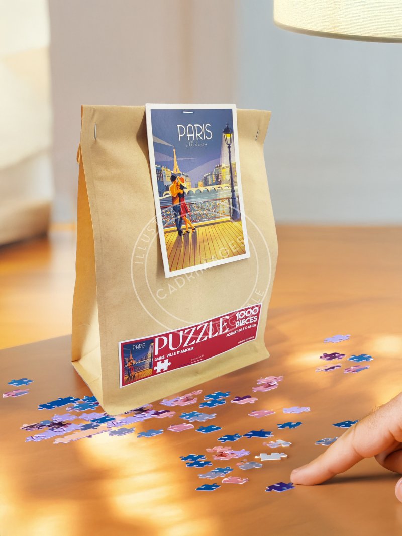 Puzzle 1000 pièces,  Paris l'Amour