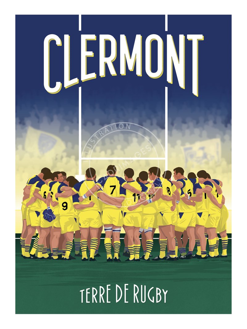 Affiche de rugby, Clermont la victoire
