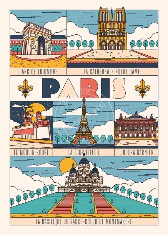 Affiche de Paris, les monuments II