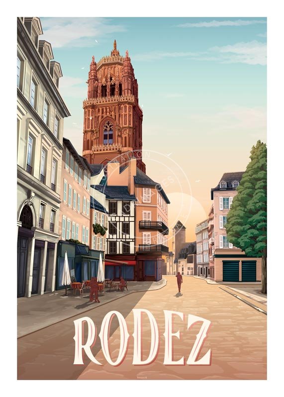 Affiche Occitanie, Notre-Dame de Rodez