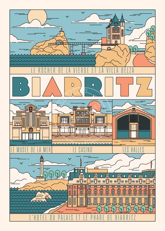 Affiche de Biarritz, les monuments