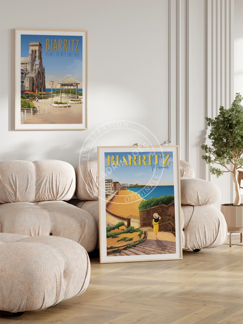 Affiche de Biarritz, la place Sainte Eugénie