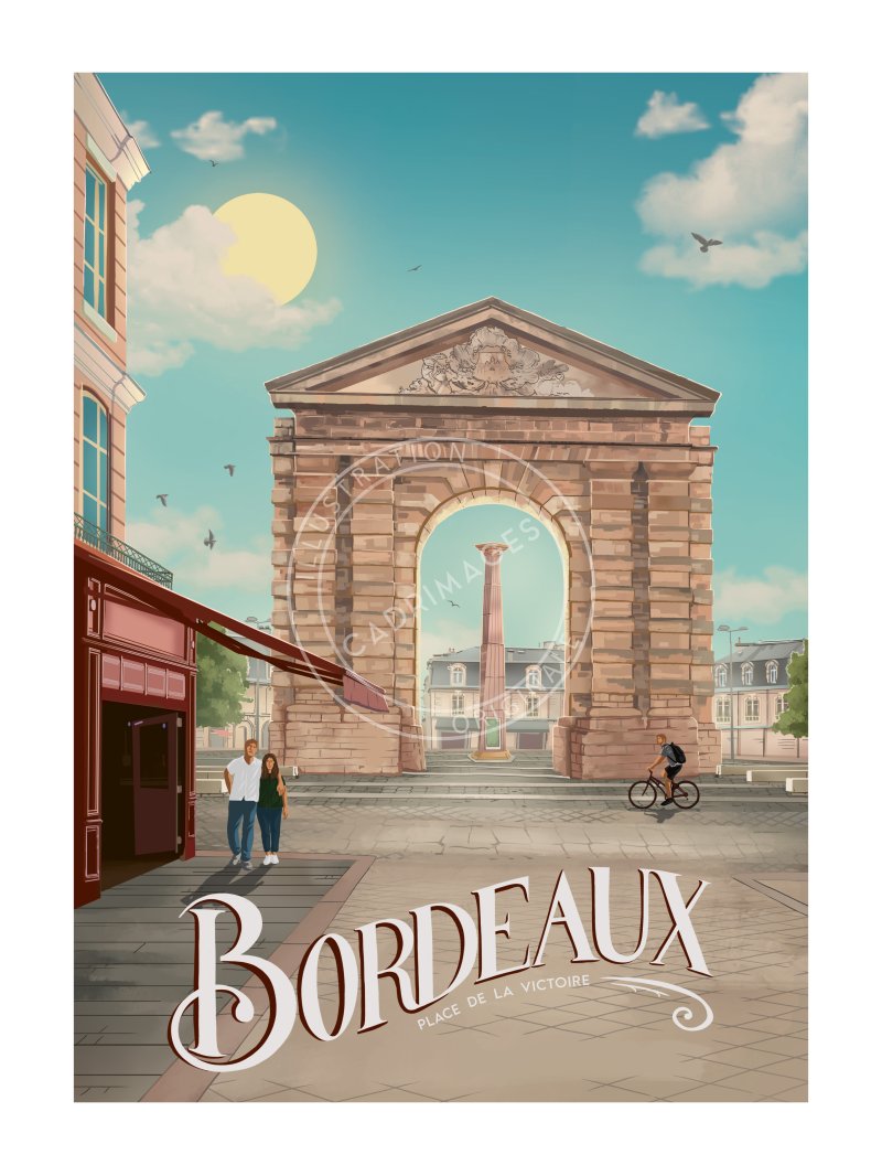 Affiche de Bordeaux, La Place de la Victoire