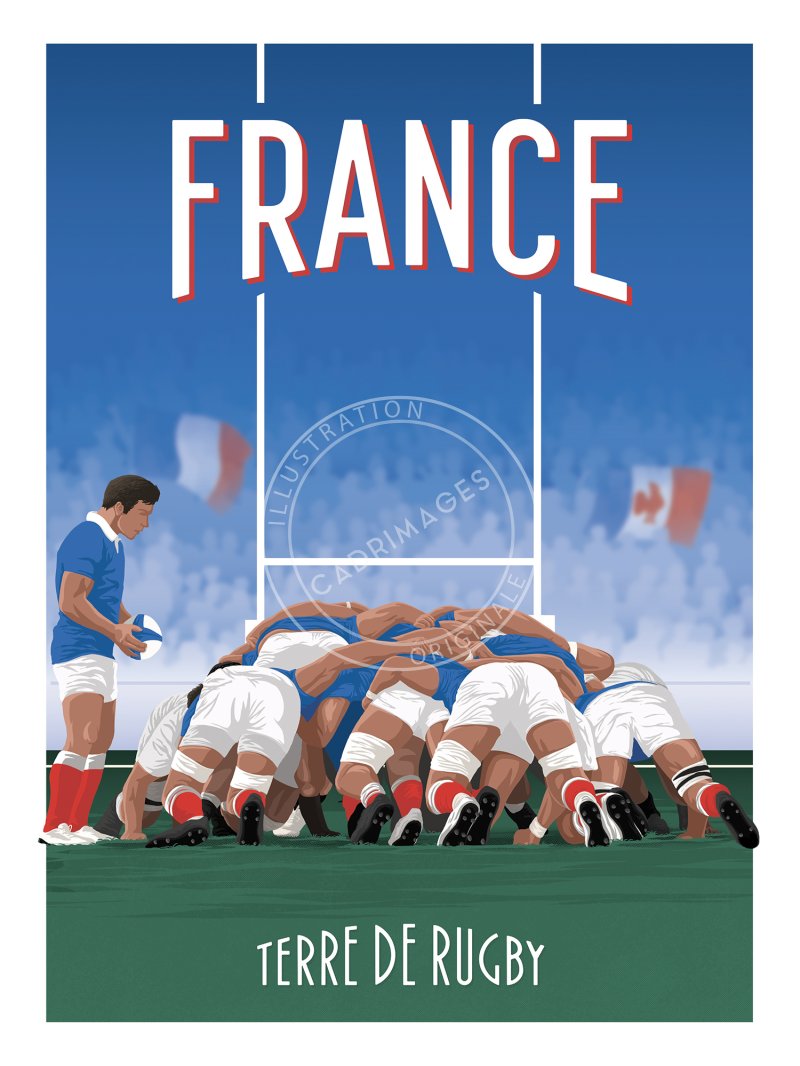 Affiche de rugby, Équipe de France, la mêlée