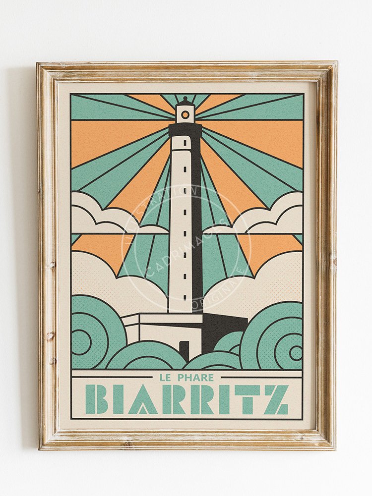 Affiche Art Déco de Biarritz, Le Phare