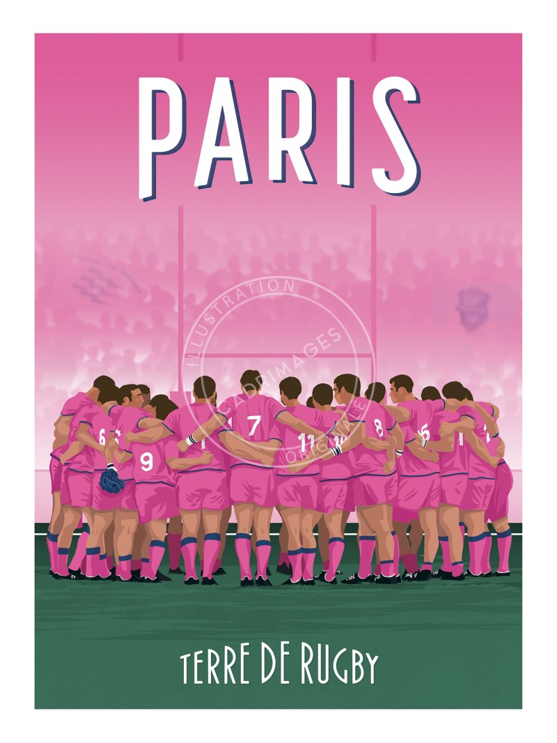 Affiche de rugby, Paris, la victoire