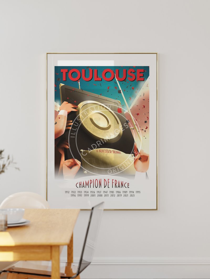 Affiche de rugby, le brennus Toulouse
