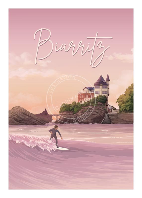 Affiche de Biarritz, Surfing à la Villa Belza