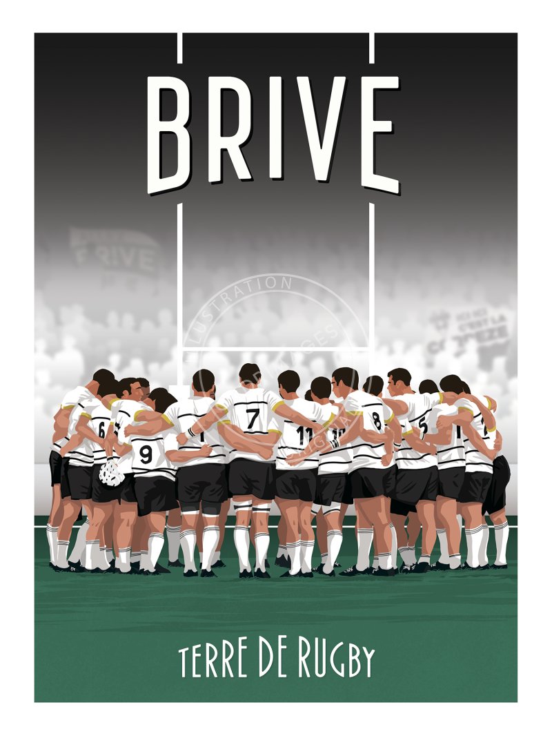Affiche de rugby, Brive, la victoire