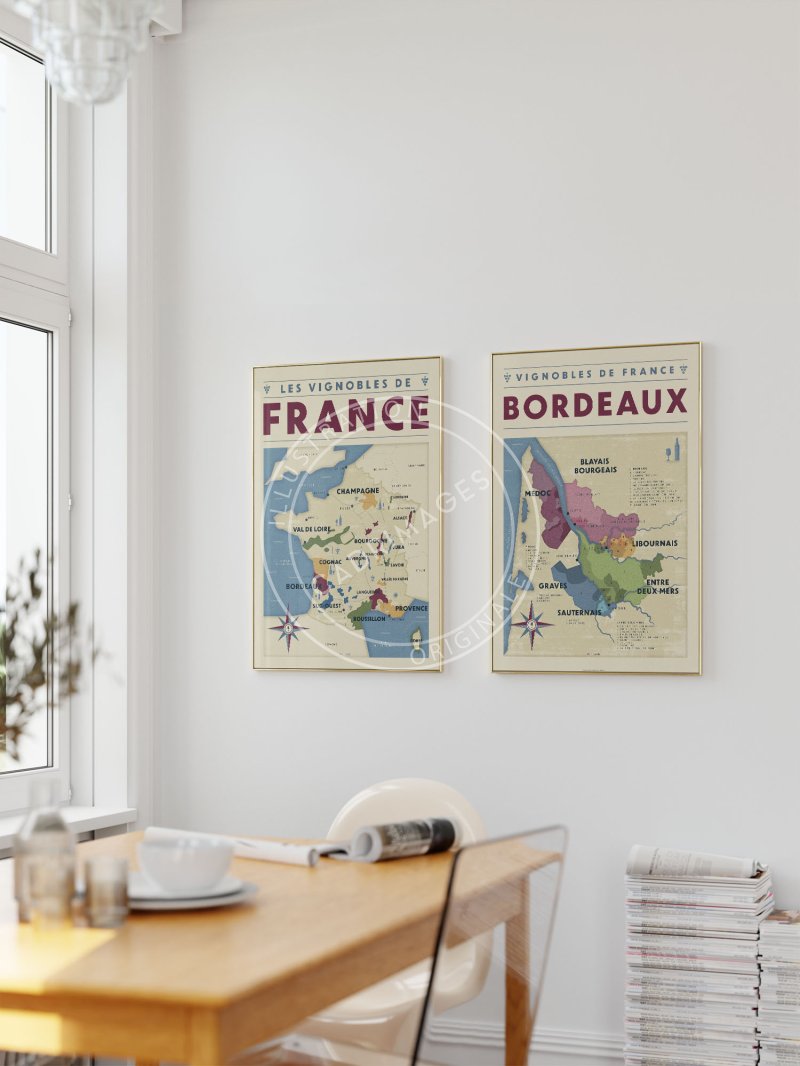 Affiche des vignobles de France