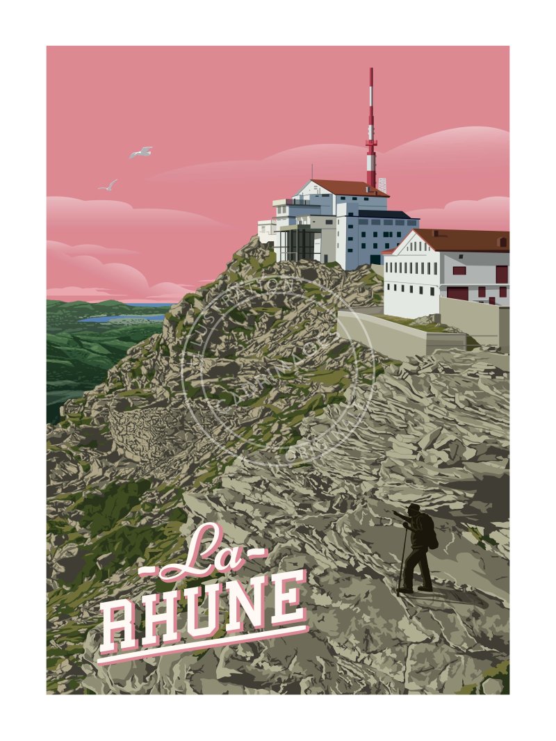 Affiche du Pays Basque, Sunset sur la Rhune