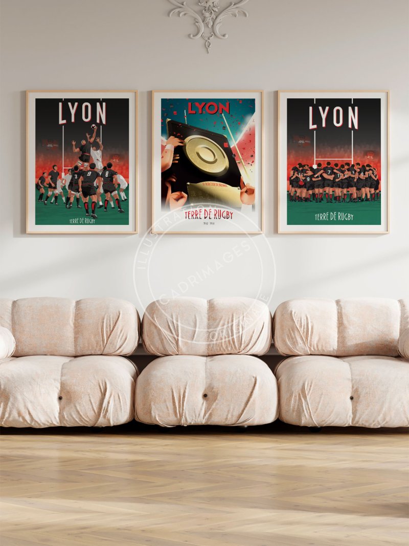 Affiche de rugby, Lyon, brennus