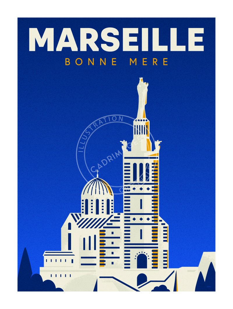 Affiche de Marseille, Bonne Mère by Emu