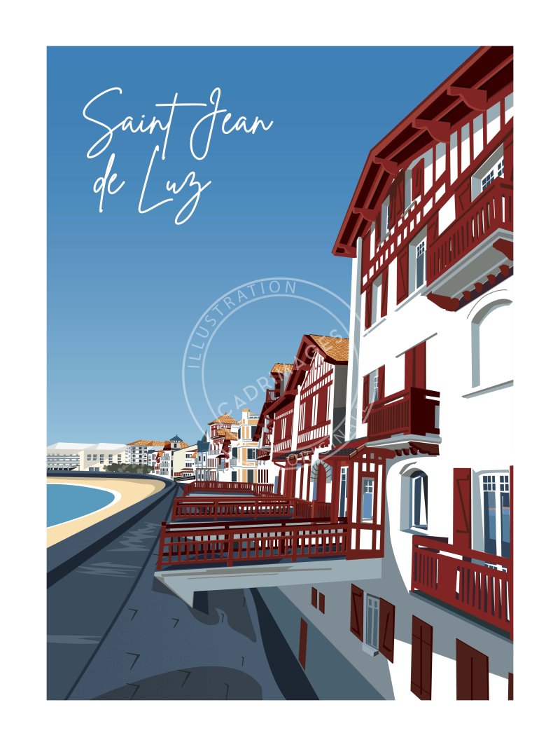 Affiche de Saint Jean de Luz, La Promenade